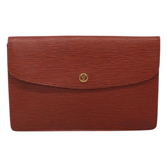 LOUIS VUITTON Epi Montaigne 27 Clutch Bag Brown LV - Picture 2 of 16